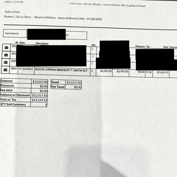 2 Prong 3CT, 18KTW 7" Diamond Tennis Bracelet like new! Jason of Beverly Hills. - Picture 8 of 8